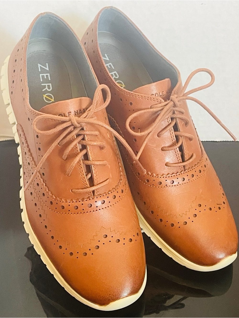 Cole Haan Womens Zerogrand Wing Oxford Closed Hole II Size  8M W14476 Brown